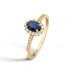 Ring Diana 18K Gold Sapphire and Diamonds
