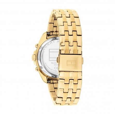 Reloj Acero Dorado y Cristales