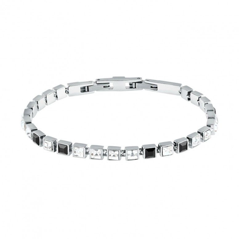 Crystals Silver and Black Bracelet