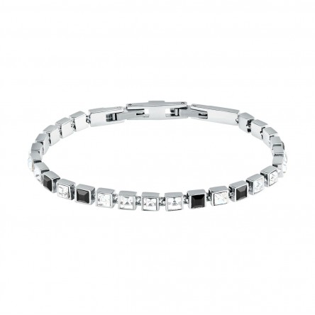 Crystals Silver and Black Bracelet