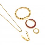 Mood Rouge Gold Necklace and Earrings Set