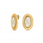 Flirt Oval Moon Gold Earrings