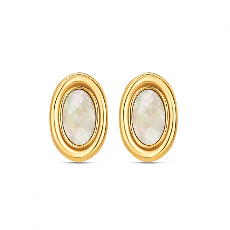 Flirt Oval Moon Gold Earrings