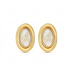 Flirt Oval Moon Gold Earrings