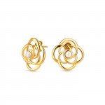 Rose Blossom Pearl Gold Earrings