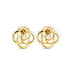 Rose Blossom Pearl Gold Earrings