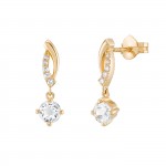 Brincos Lydia Ouro 18K Diamantes e Top�zio