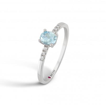 Ring Zoe 18K Gold Aquamarine and Diamonds