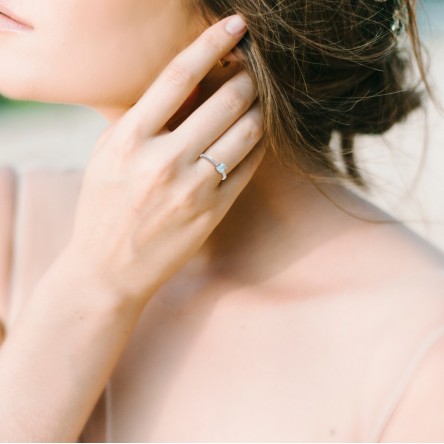 Ring Zoe 18K Gold Aquamarine and Diamonds