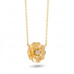 Necklace Camellia 18K Gold Diamonds