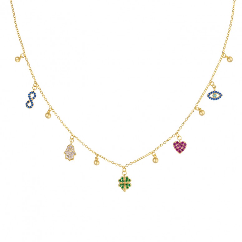 Vibrant Color Charms Necklace