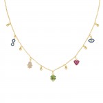 Vibrant Color Charms Necklace