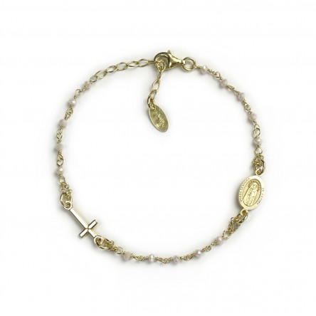 Pulseira F�tima Rosary Dourada