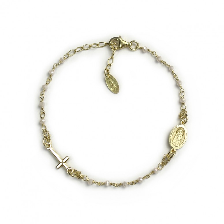 Pulseira F�tima Rosary Dourada