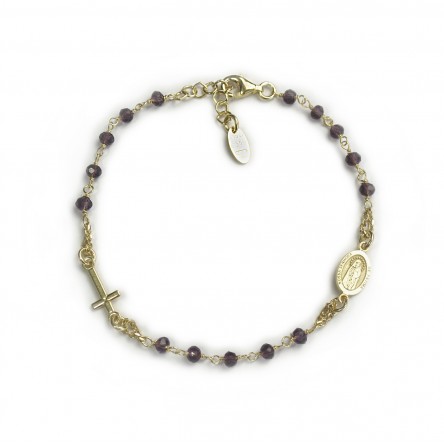 Pulseira F�tima Rosary Castanho Escuro
