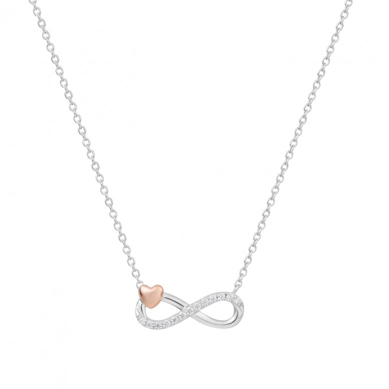 Colar Infinite Heart Rose Gold & Silver