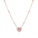 Heart & Stone Rose Gold Necklace