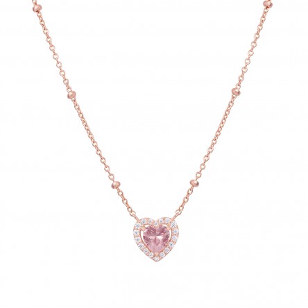 Heart & Stone Rose Gold Necklace