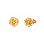 Earrings Camellia 18K Gold Diamonds
