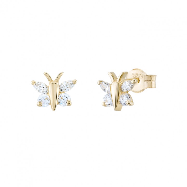 Brincos Ouro 14K Girls Butterfly