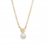 Girls Pearl & Heart 14K Gold Necklace