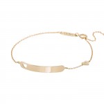 Pulseira Ouro 14K Girls Plate & Heart
