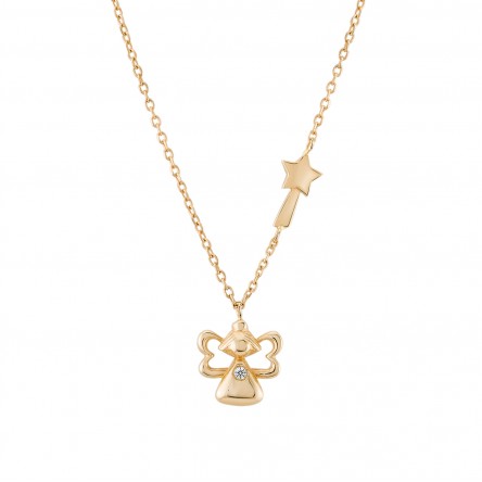 Colar Ouro 14K Girls Fairy and Wand