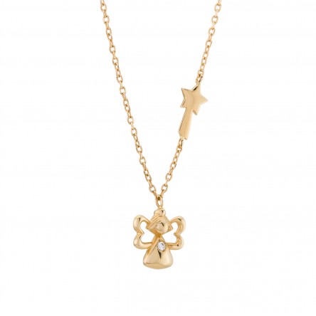 Colar Ouro 14K Girls Fairy and Wand