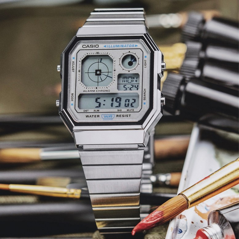 Vintage Edgy Silver Watch