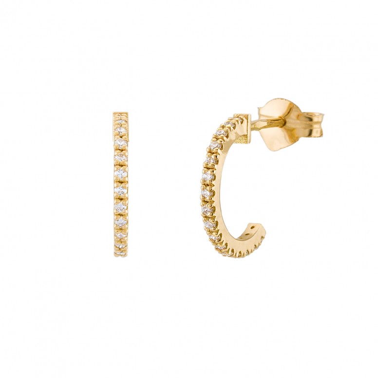 Argolas Sarah Ouro 18K Diamante