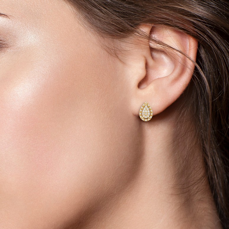 Brincos Nicole Ouro 18K Diamante