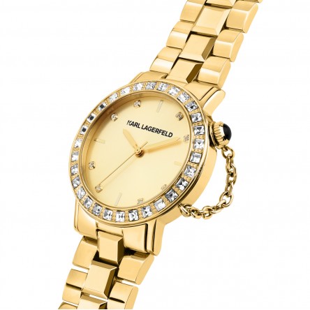 Rel�gio Crystals Dourado