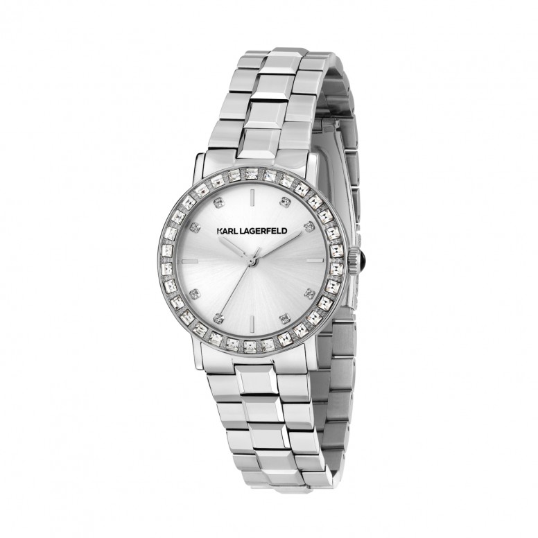 Rel�gio Crystals Prateado