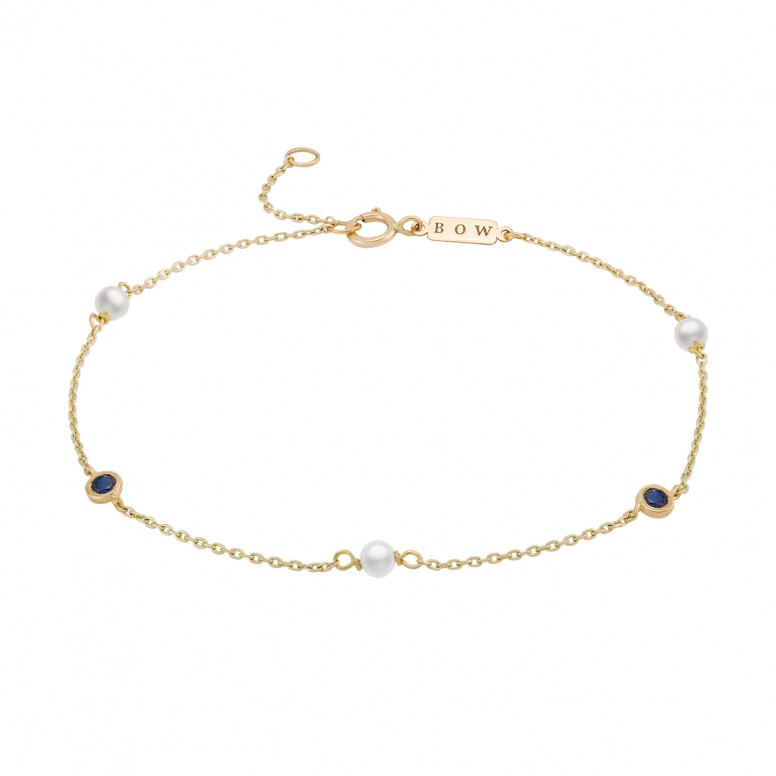 Pulseira Hope Ouro 18K Safiras e P�rolas