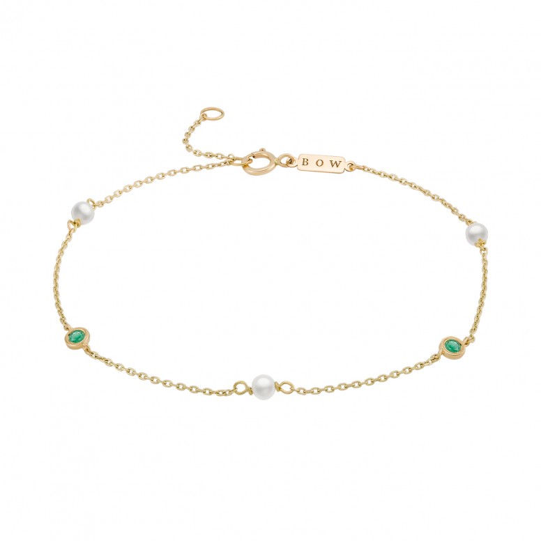 Bracelet Hope 18K Gold Emerald and Pearls