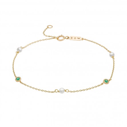 Bracelet Hope 18K Gold Emerald and Pearls