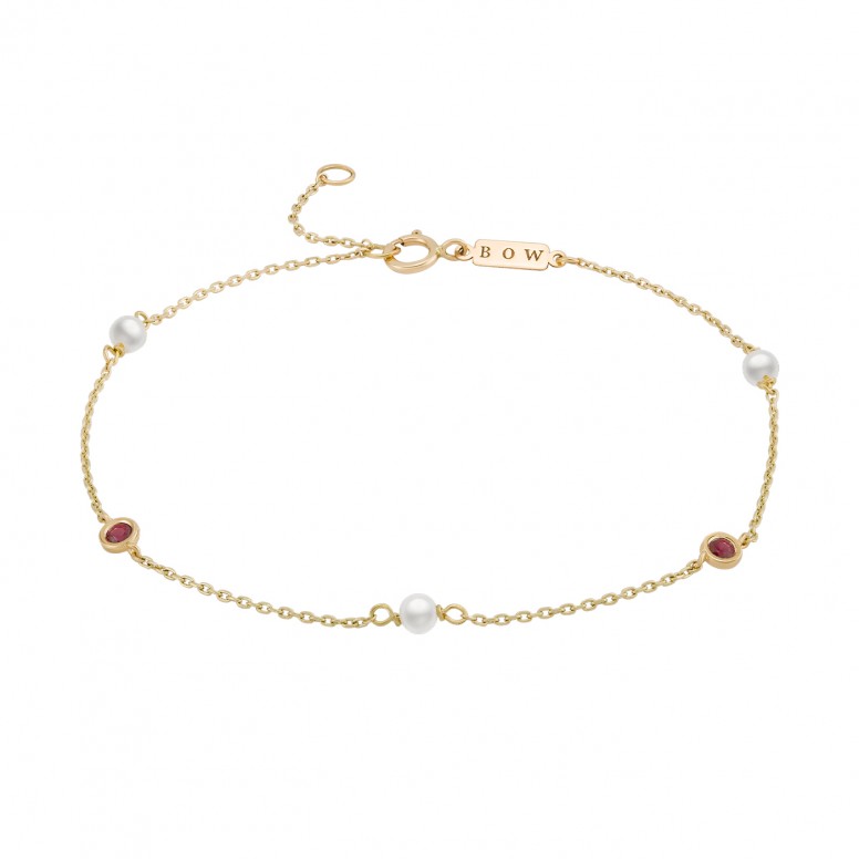 Pulseira Hope 18K Gold Rubys and Pearls