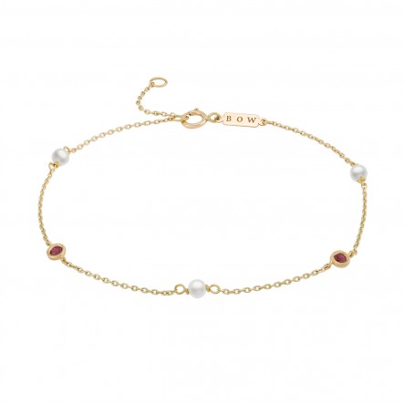 Pulseira Hope 18K Gold Rubys and Pearls
