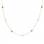 Necklace Hope 18K Gold Rubys and Pearls
