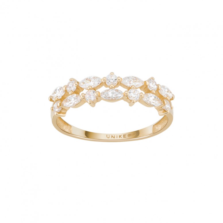 14K Gold Two Lines Ring
