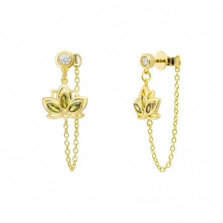 Pendientes Green Lotus Flower