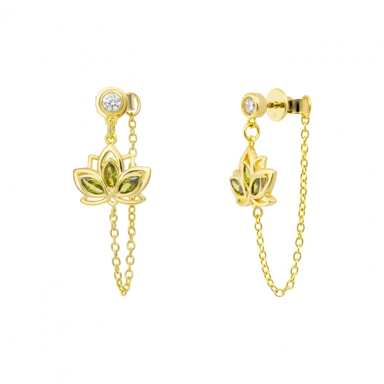 Pendientes Green Lotus Flower