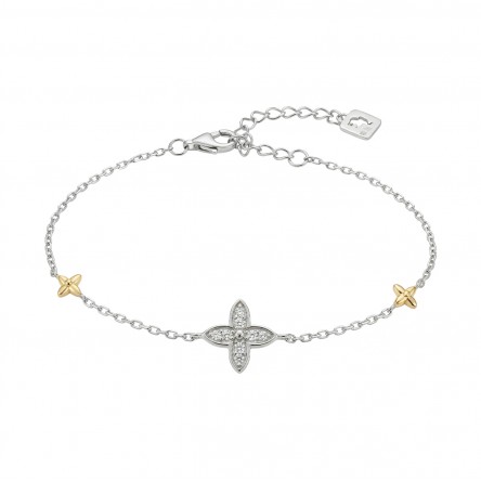 Pulsera Two Tone Flowers