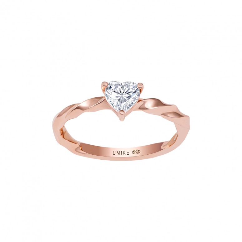 Anel Love in Rose Heart Braid