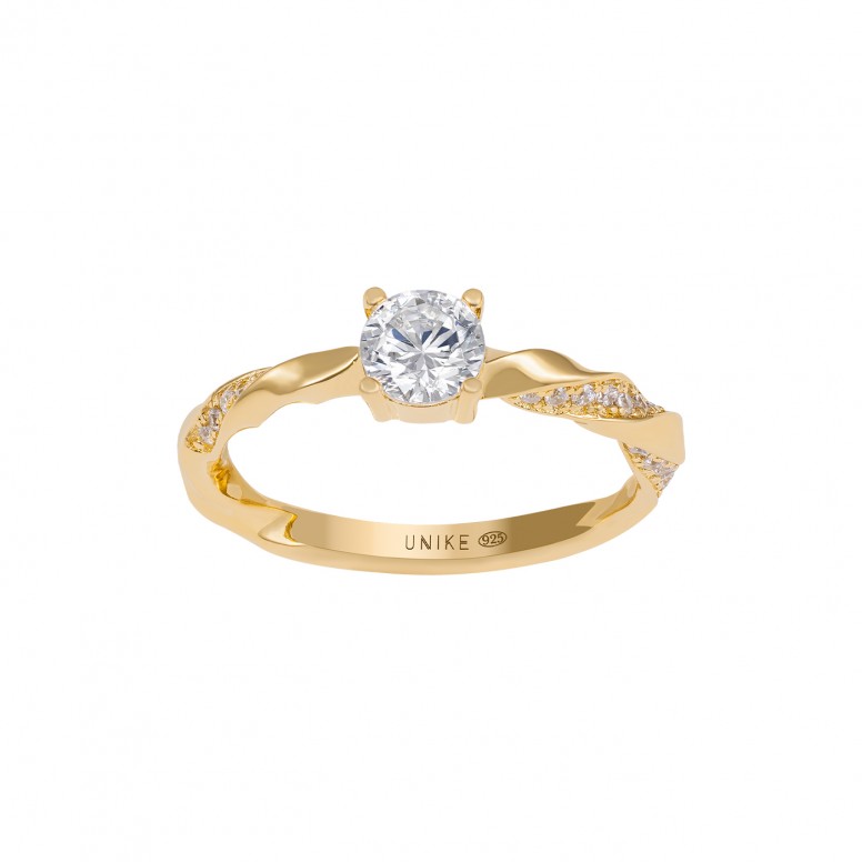 Anel Classy & Chic Solitaire Braid