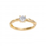 Anel Classy & Chic Solitaire Braid