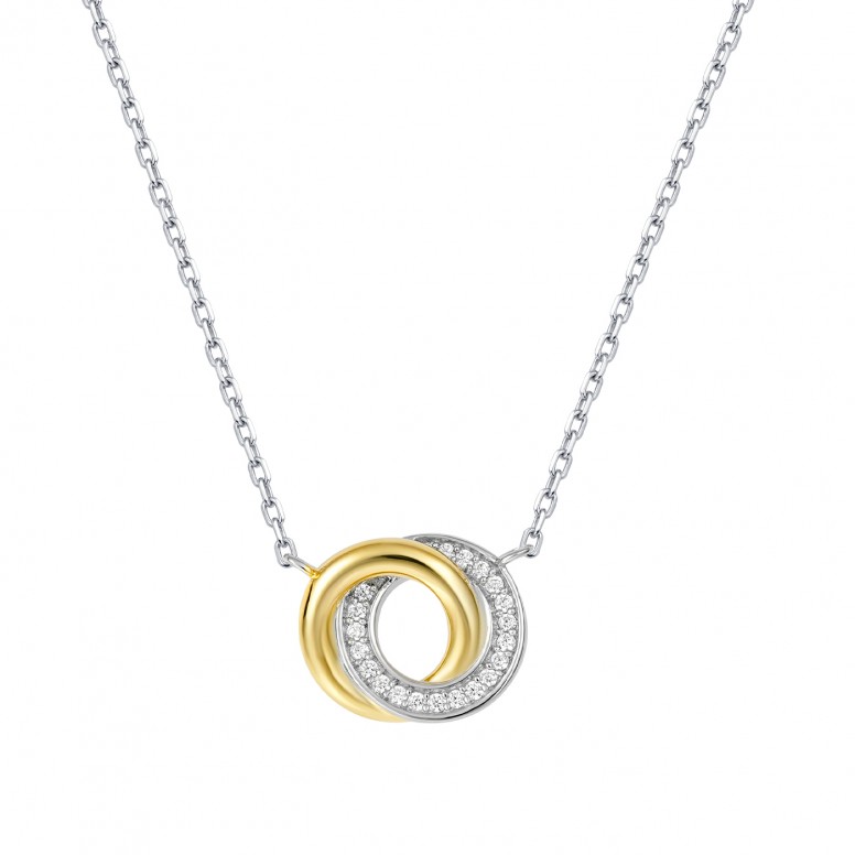 2 Circles Silver & Gold Necklace