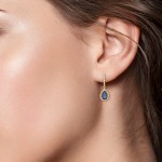 Brincos Theresa Ouro 18K Safira e Diamantes