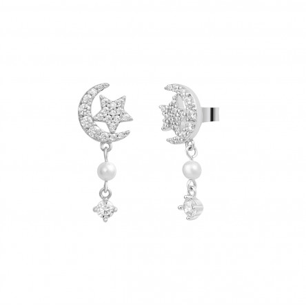 Pendientes Stars & Moon Silver