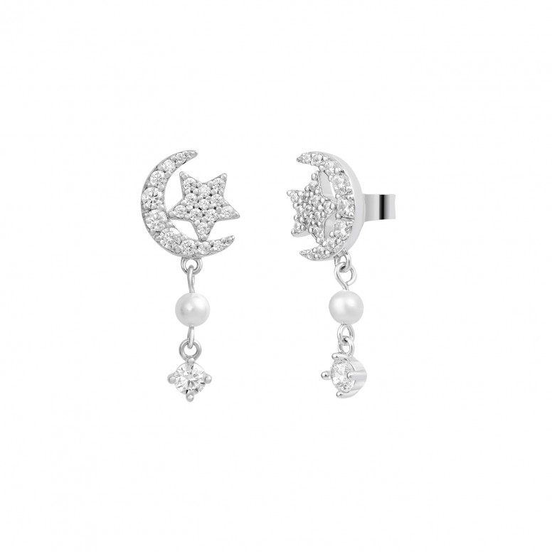 Stars & Moon Silver Earrings